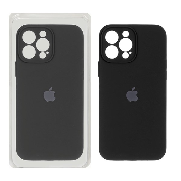 قاب سیلیکونی پاک کنی محافظ لنزدار اورجینال Apple iPhone 13 Pro Max - مشکی (پک اصلی)