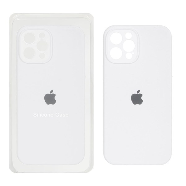 قاب سیلیکونی پاک کنی محافظ لنزدار اورجینال Apple iPhone 12 Pro Max - سفید (پک اصلی)