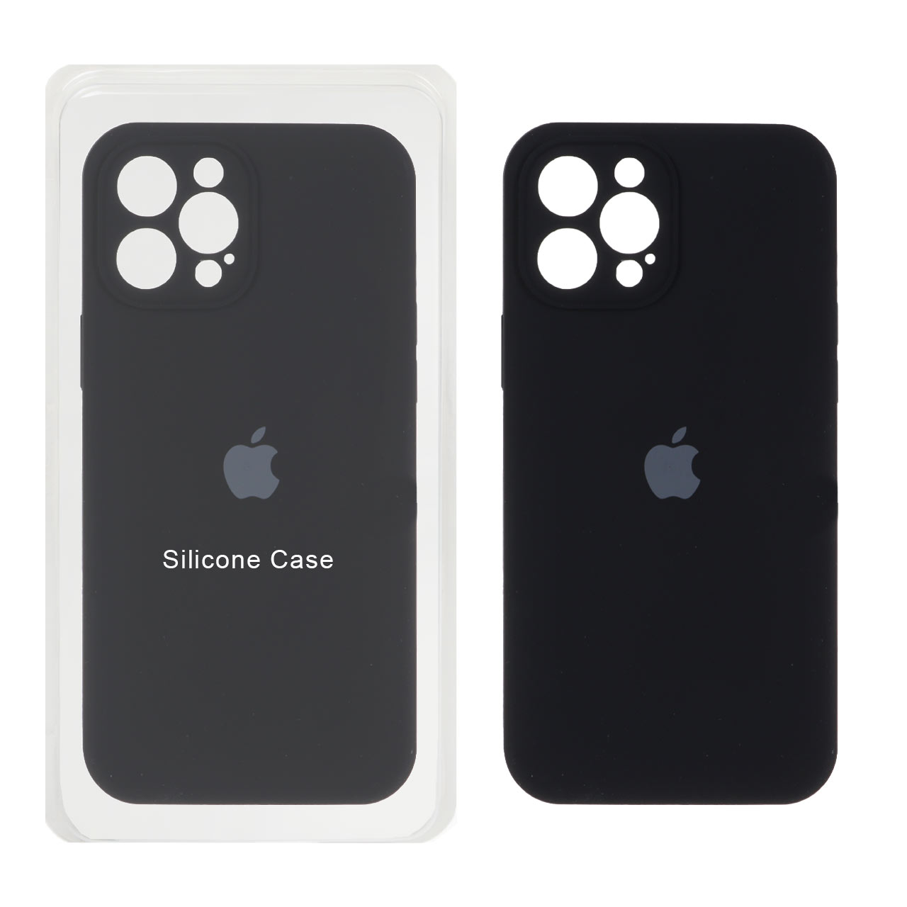 قاب سیلیکونی پاک کنی محافظ لنزدار اورجینال Apple iPhone 12 Pro Max - مشکی (پک اصلی)
