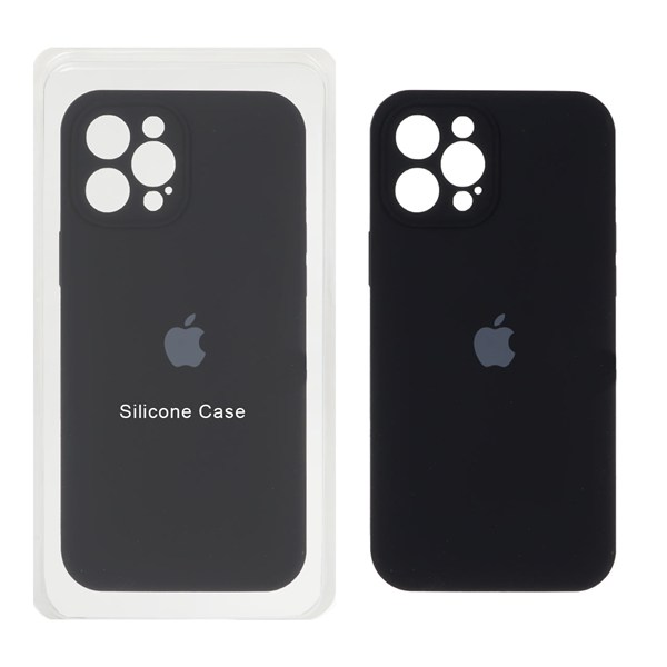 قاب سیلیکونی پاک کنی محافظ لنزدار اورجینال Apple iPhone 12 Pro Max - مشکی (پک اصلی)