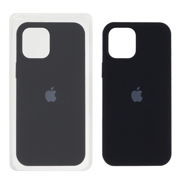 قاب سیلیکونی پاک کنی اورجینال Apple iPhone 12 Pro Max - مشکی (پک اصلی)