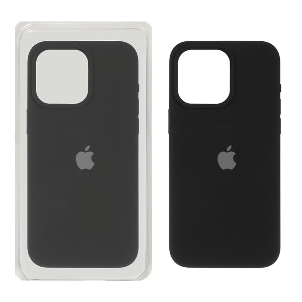 قاب سیلیکونی پاک کنی اورجینال Apple iPhone 15 Pro Max - مشکی (پک اصلی)