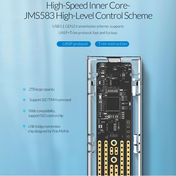 باکس هارد M.2 NVMe SSD اوریکو TCM2-C3