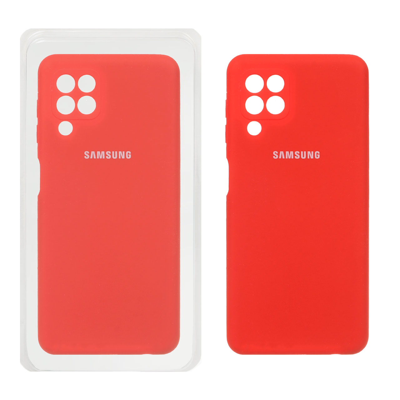 قاب سیلیکونی پاک کنی محافظ لنزدار اورجینال Samsung Galaxy A22 4G / M22 / M32 4G / F22 - قرمز (پک اصلی)
