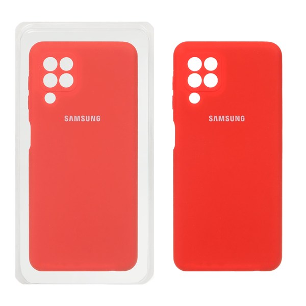 قاب سیلیکونی پاک کنی محافظ لنزدار اورجینال Samsung Galaxy A22 4G / M22 / M32 4G / F22 - قرمز (پک اصلی)