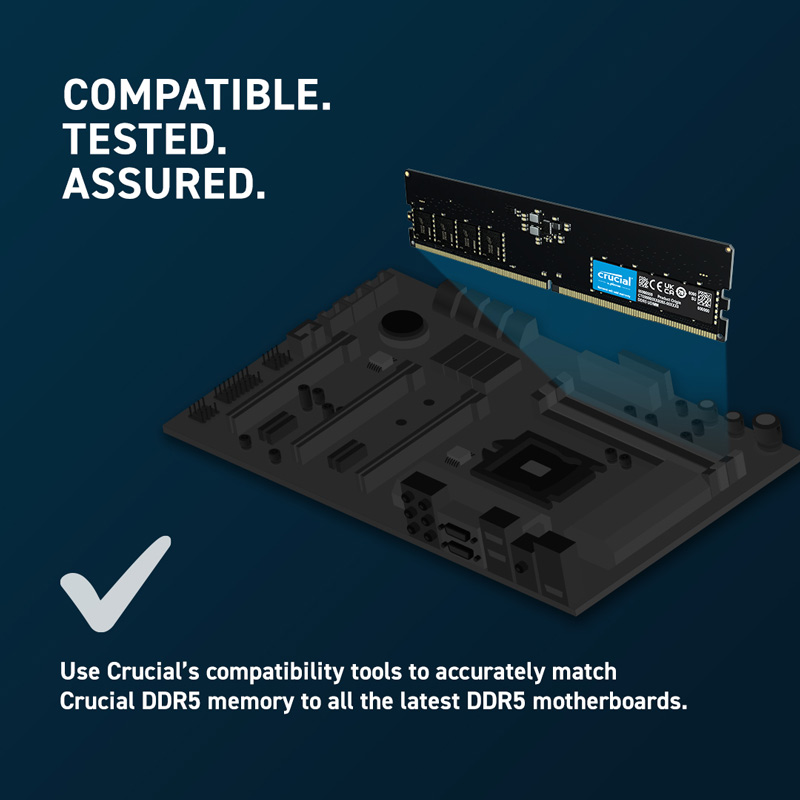 رم کامپیوتر کروشیال DDR5 32GB Single 4800MHz CL40