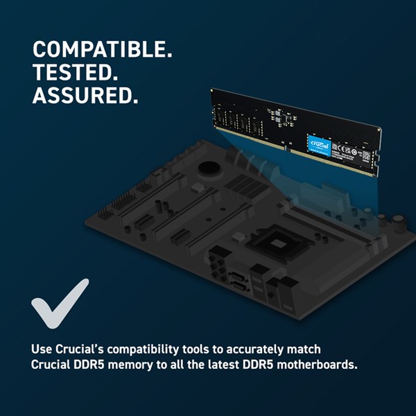 رم کامپیوتر کروشیال DDR5 32GB Single 4800MHz CL40