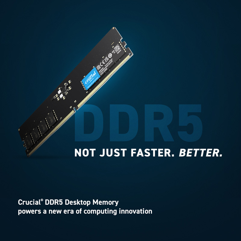 رم کامپیوتر کروشیال DDR5 32GB Single 4800MHz CL40
