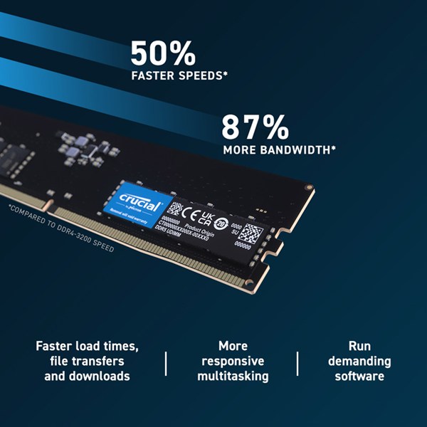 رم کامپیوتر کروشیال DDR5 32GB Single 4800MHz CL40