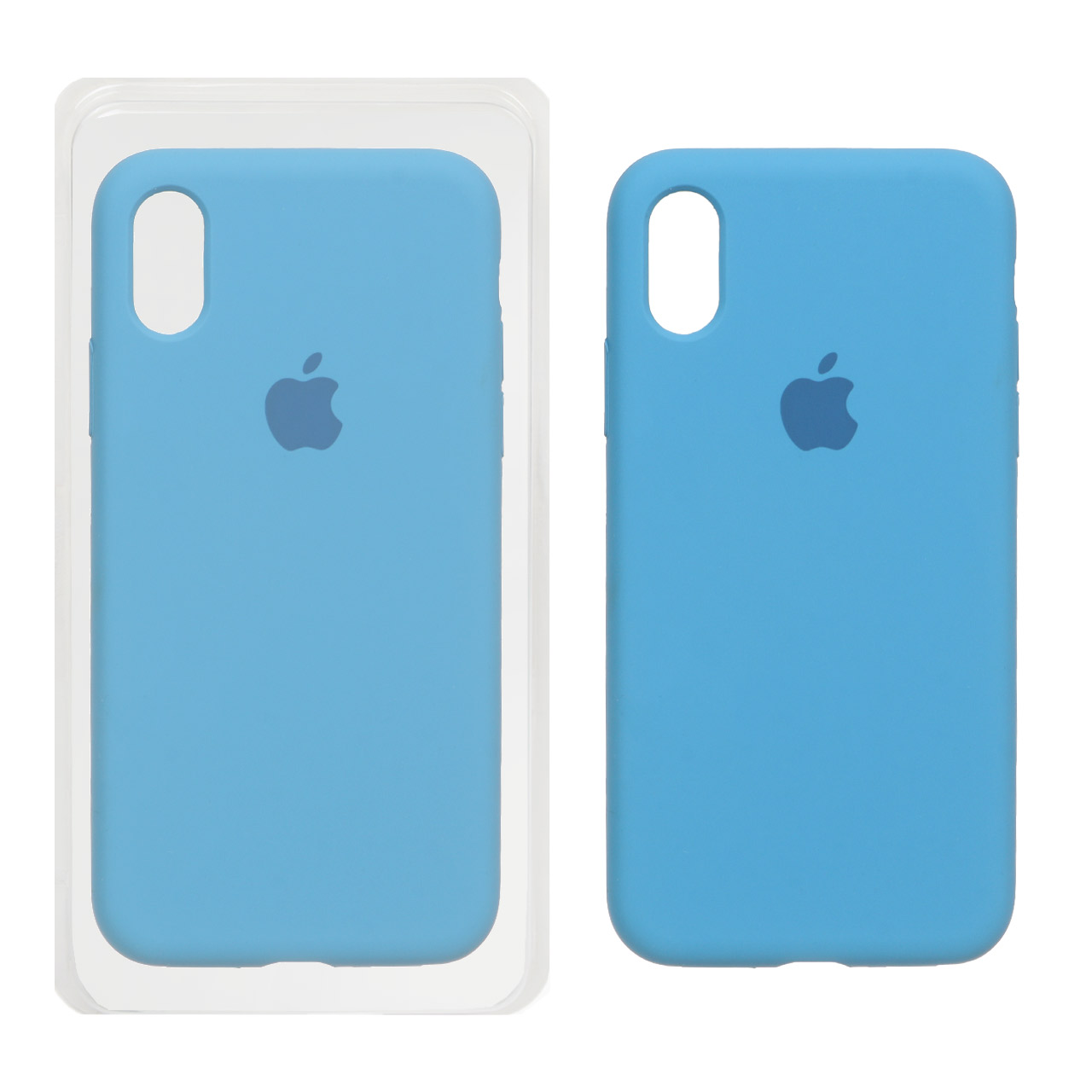 قاب سیلیکونی پاک کنی اورجینال Apple iPhone X / iPhone XS - آبی (پک اصلی)
