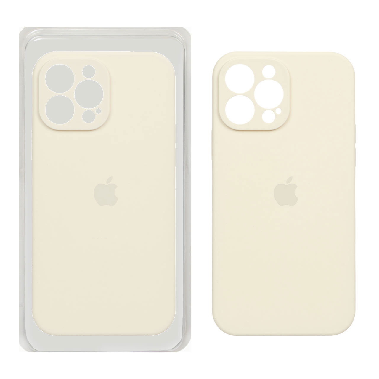 قاب سیلیکونی پاک کنی محافظ لنزدار اورجینال Apple iPhone 13 Pro Max - کرم (پک اصلی)