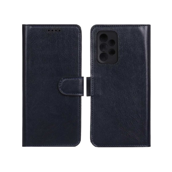 کیف موبایل چرمی مگنتی محافظ لنزدار Samsung Galaxy A13 4G - سرمه ای