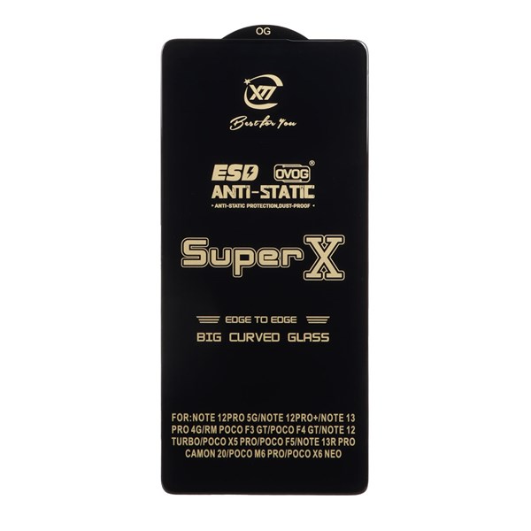 محافظ صفحه نمایش آنتی استاتیک Full Cover Super X مدل Xiaomi Redmi Note 13 4G / Poco M7 Pro 5G