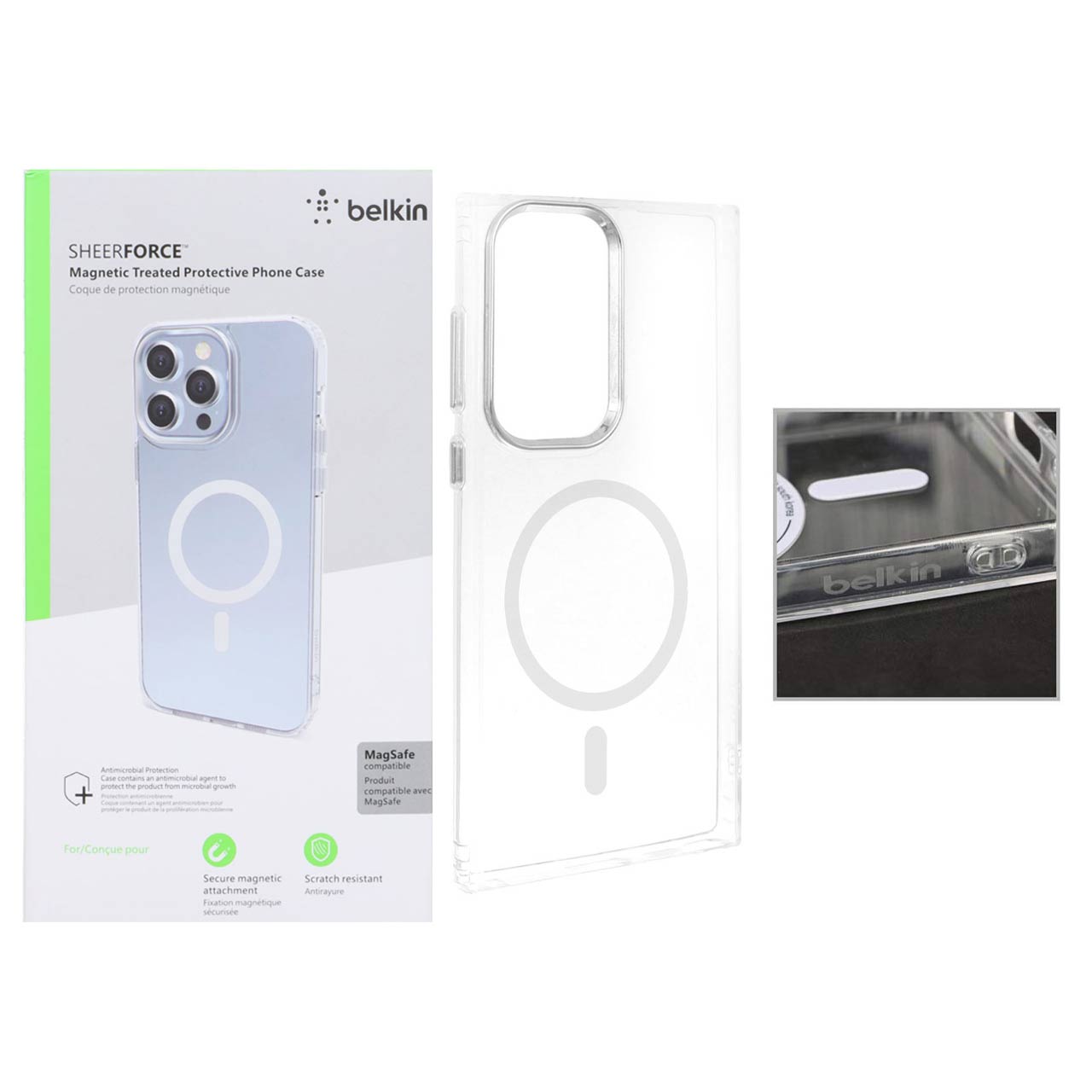 قاب belkin شفاف Magsafe مدل Samsung Galaxy S22 Ultra (پک دار)