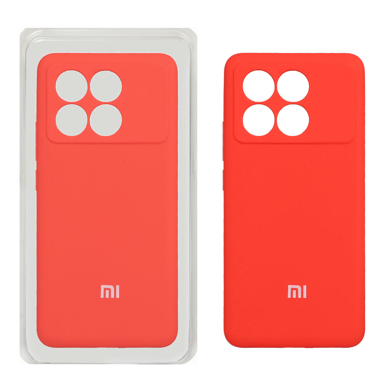 قاب سیلیکونی پاک کنی محافظ لنزدار اورجینال Xiaomi Poco X6 Pro 5G / Redmi K70E - قرمز (پک اصلی)