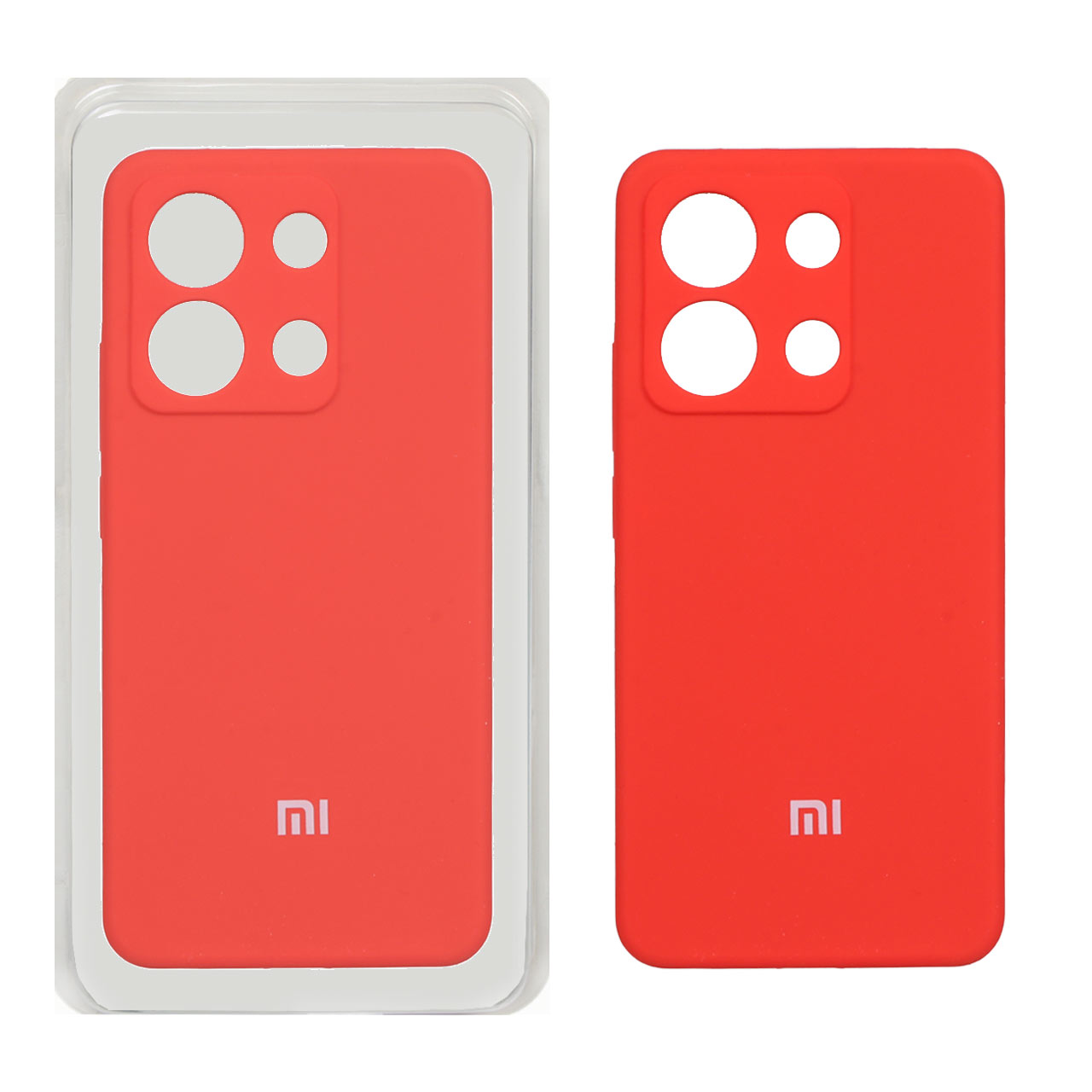 قاب سیلیکونی پاک کنی محافظ لنزدار اورجینال Xiaomi Redmi Note 13 4G - قرمز (پک اصلی)