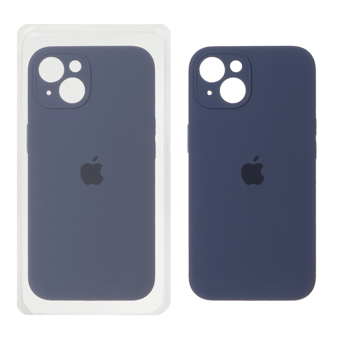 قاب سیلیکونی پاک کنی محافظ لنزدار اورجینال Apple iPhone 13 / iPhone 14 - سرمه ای تیره (پک اصلی)