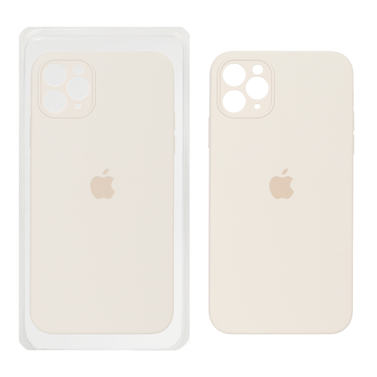 قاب سیلیکونی پاک کنی محافظ لنزدار اورجینال Apple iPhone 11 Pro Max - کرم (پک اصلی)