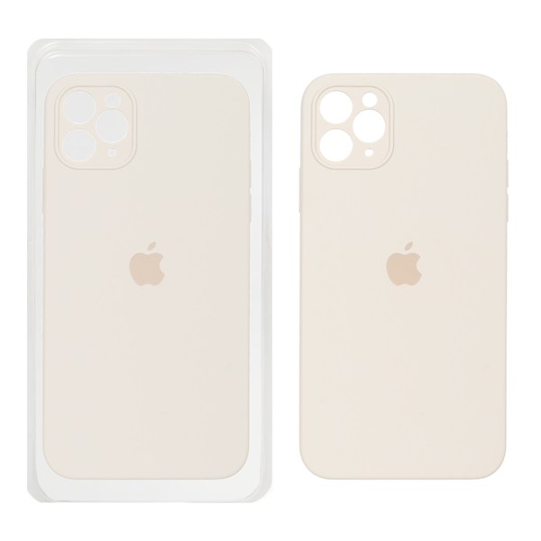 قاب سیلیکونی پاک کنی محافظ لنزدار اورجینال Apple iPhone 11 Pro Max - کرم (پک اصلی)