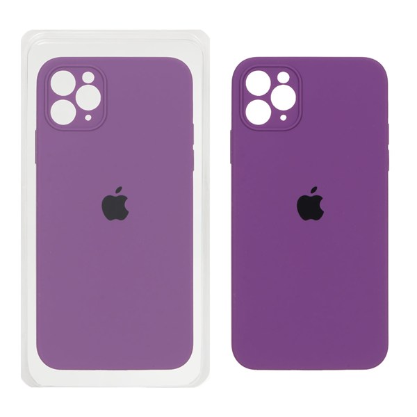 قاب سیلیکونی پاک کنی محافظ لنزدار اورجینال Apple iPhone 11 Pro Max - ارغوانی (پک اصلی)