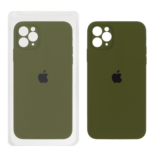 قاب سیلیکونی پاک کنی محافظ لنزدار اورجینال Apple iPhone 11 Pro Max - سبز (پک اصلی)