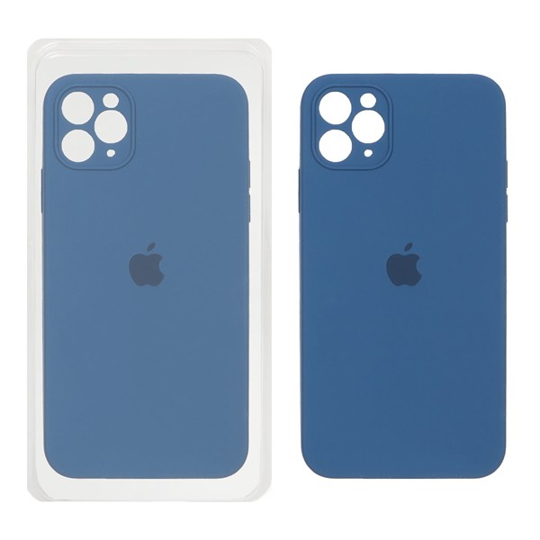 قاب سیلیکونی پاک کنی محافظ لنزدار اورجینال Apple iPhone 11 Pro Max - آبی اقیانوسی (پک اصلی)