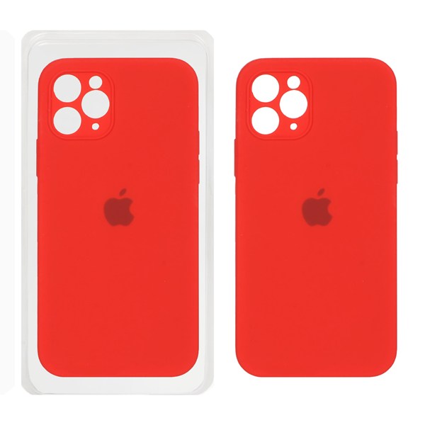 قاب سیلیکونی پاک کنی محافظ لنزدار اورجینال Apple iPhone 11 Pro - قرمز (پک اصلی)
