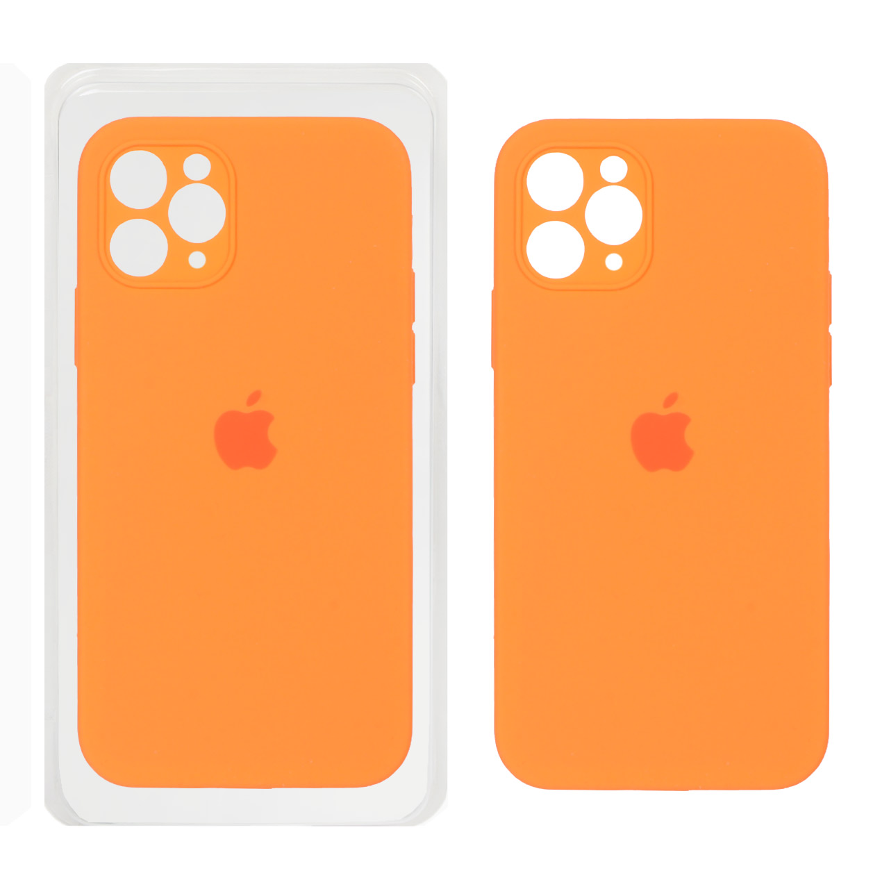 قاب سیلیکونی پاک کنی محافظ لنزدار اورجینال Apple iPhone 11 Pro - نارنجی فانتزی (پک اصلی)