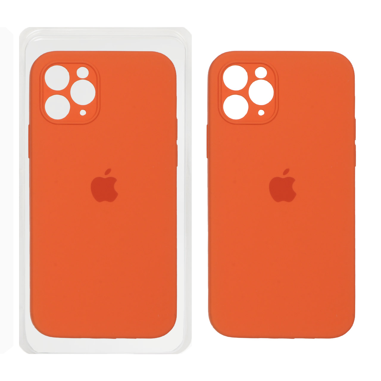 قاب سیلیکونی پاک کنی محافظ لنزدار اورجینال Apple iPhone 11 Pro - نارنجی (پک اصلی)
