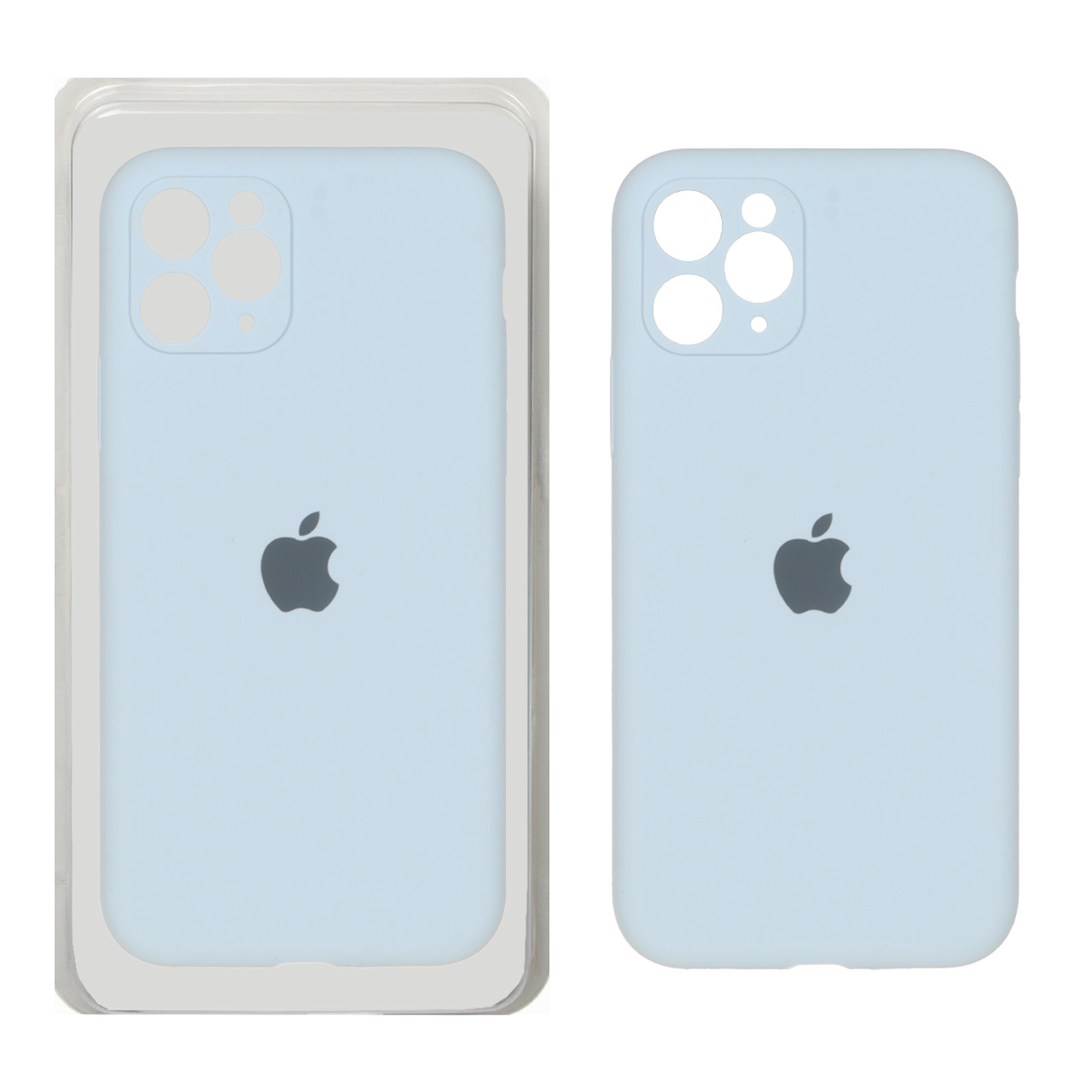 قاب سیلیکونی پاک کنی محافظ لنزدار اورجینال Apple iPhone 11 Pro - آبی روشن (پک اصلی)