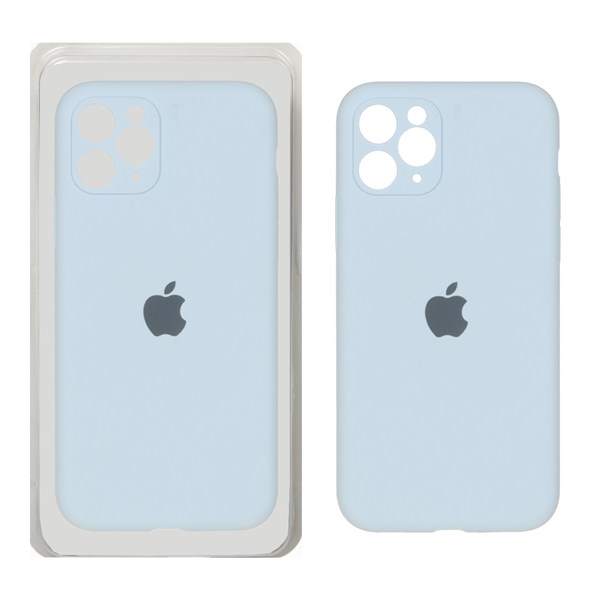 قاب سیلیکونی پاک کنی محافظ لنزدار اورجینال Apple iPhone 11 Pro - آبی روشن (پک اصلی)
