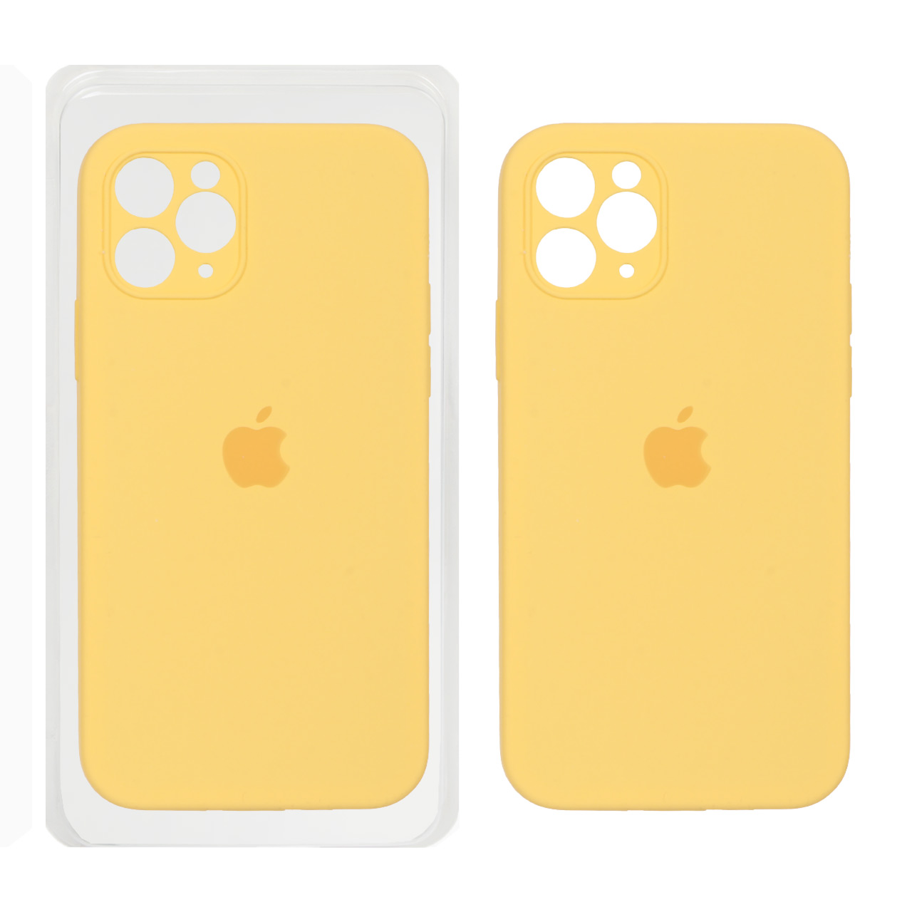 قاب سیلیکونی پاک کنی محافظ لنزدار اورجینال Apple iPhone 11 Pro - زرد (پک اصلی)