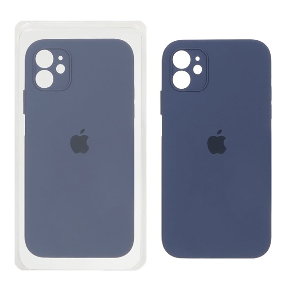 قاب سیلیکونی پاک کنی محافظ لنزدار اورجینال Apple iPhone 11 - سرمه ای تیره (پک اصلی)