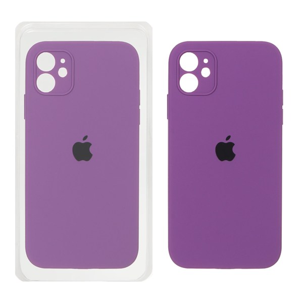 قاب سیلیکونی پاک کنی محافظ لنزدار اورجینال Apple iPhone 11 - ارغوانی (پک اصلی)