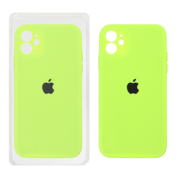 قاب سیلیکونی پاک کنی محافظ لنزدار اورجینال Apple iPhone 11 - فسفری (پک اصلی)