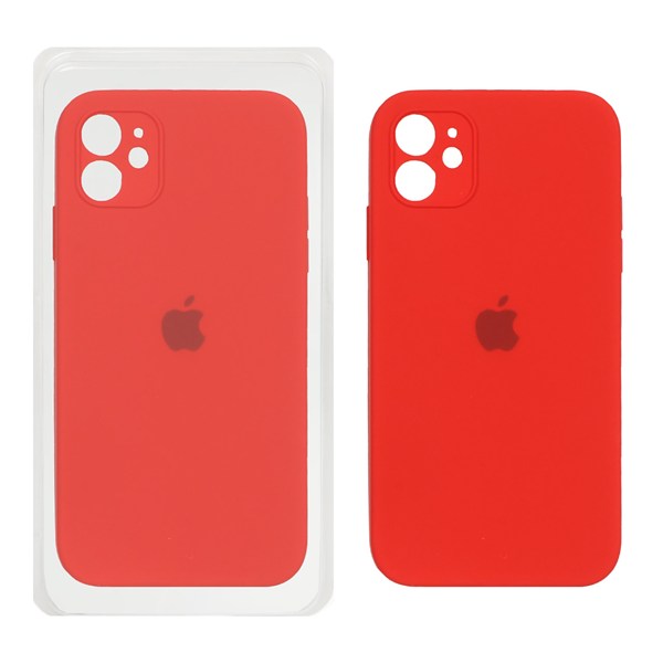 قاب سیلیکونی پاک کنی محافظ لنزدار اورجینال Apple iPhone 11 - قرمز (پک اصلی)
