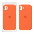 قاب سیلیکونی پاک کنی محافظ لنزدار اورجینال Apple iPhone 11 - نارنجی (پک اصلی)