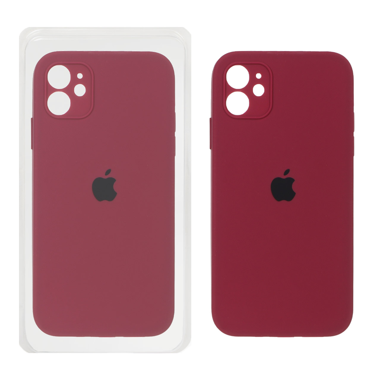 قاب سیلیکونی پاک کنی محافظ لنزدار اورجینال Apple iPhone 11 - زرشکی (پک اصلی)