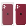قاب سیلیکونی پاک کنی محافظ لنزدار اورجینال Apple iPhone 11 - زرشکی (پک اصلی)