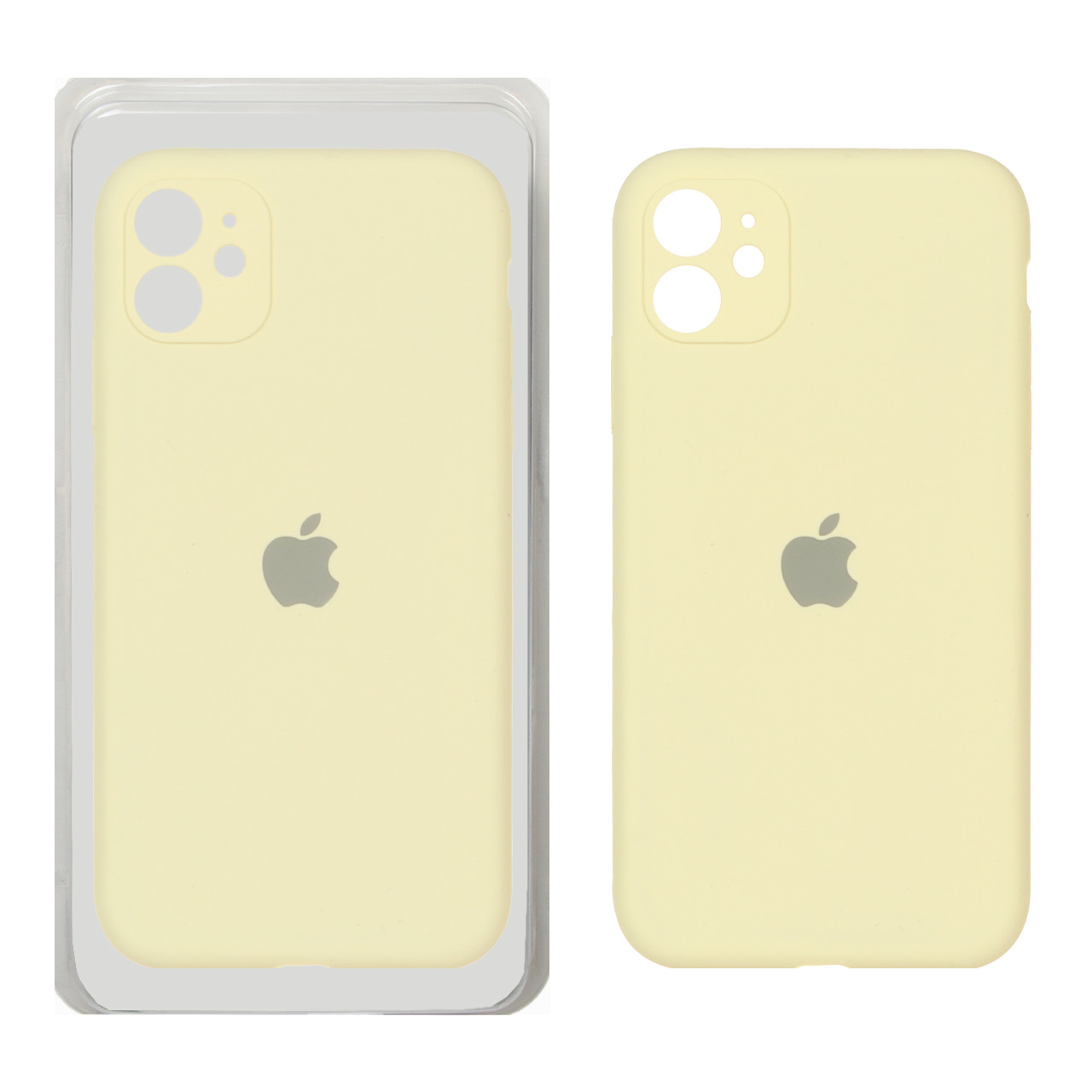 قاب سیلیکونی پاک کنی محافظ لنزدار اورجینال Apple iPhone 11 - لیمویی (پک اصلی)
