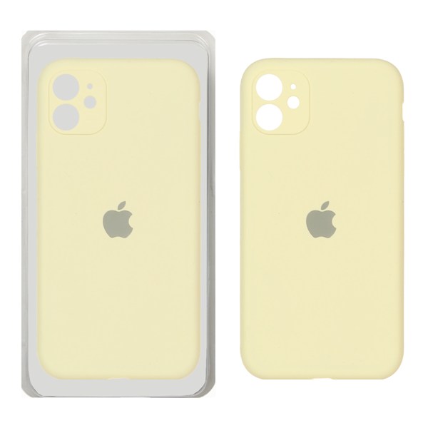 قاب سیلیکونی پاک کنی محافظ لنزدار اورجینال Apple iPhone 11 - لیمویی (پک اصلی)