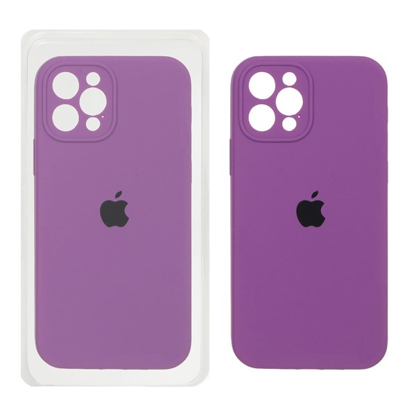 قاب سیلیکونی پاک کنی محافظ لنزدار اورجینال Apple iPhone 12 Pro - ارغوانی (پک اصلی)