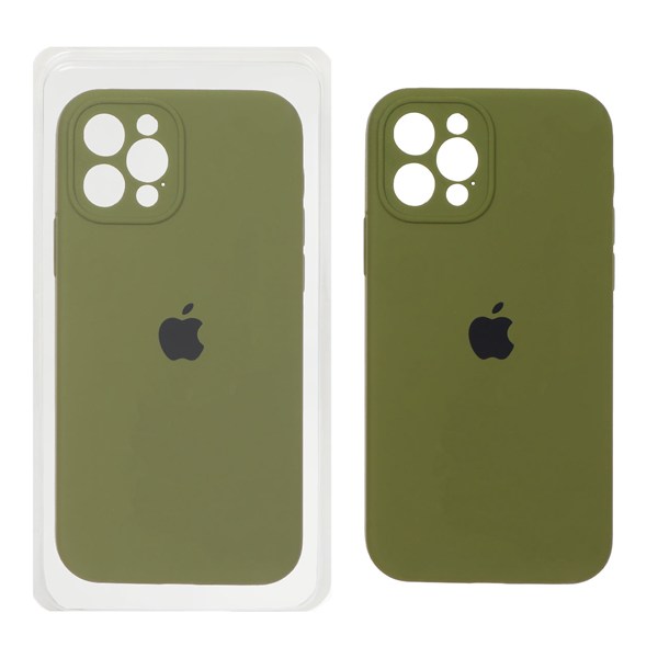 قاب سیلیکونی پاک کنی محافظ لنزدار اورجینال Apple iPhone 12 Pro - سبز (پک اصلی)