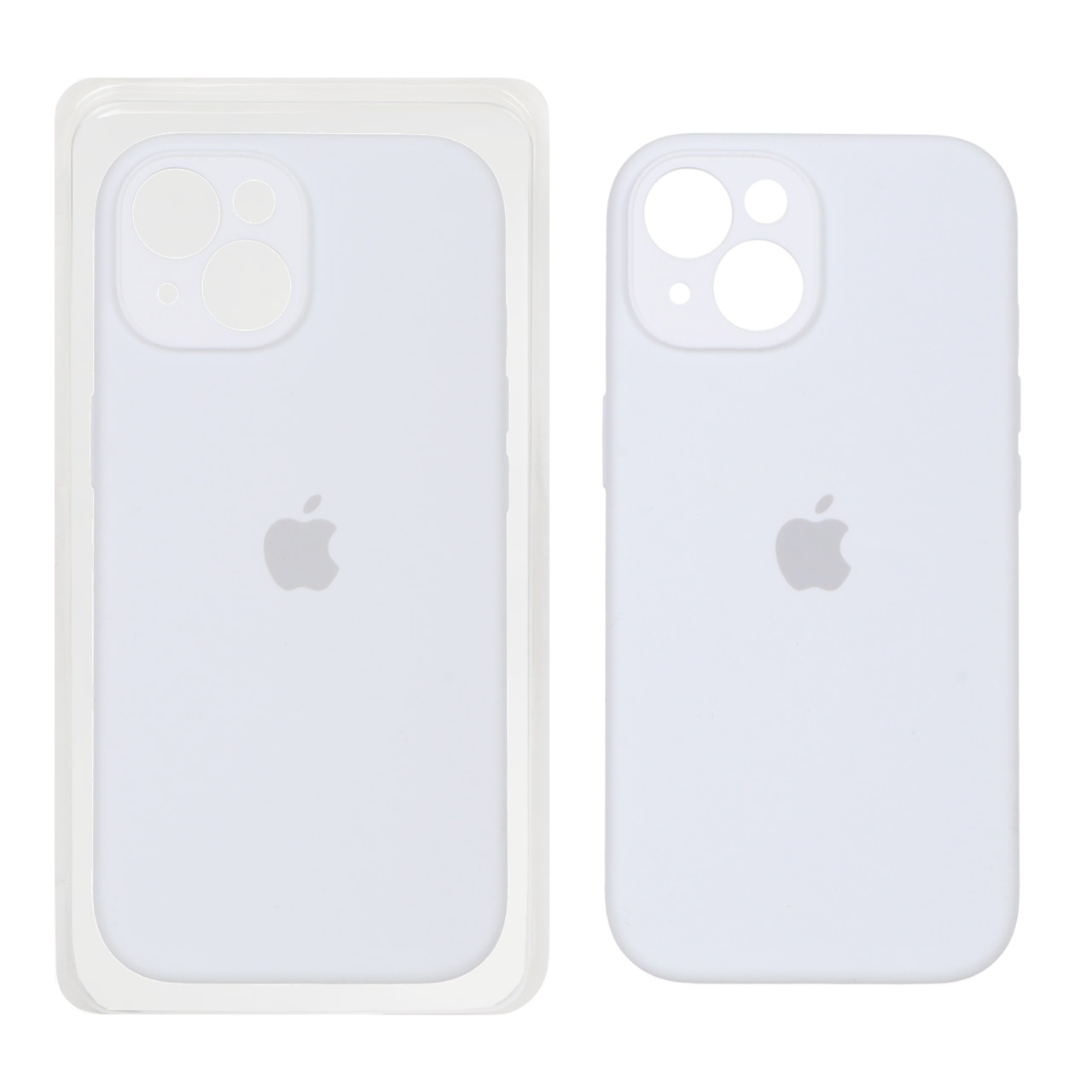 قاب سیلیکونی پاک کنی محافظ لنزدار اورجینال Apple iPhone 15 - سفید (پک اصلی)