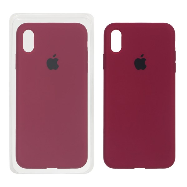 قاب سیلیکونی پاک کنی اورجینال Apple iPhone X Max / iPhone XS Max - زرشکی (پک اصلی)