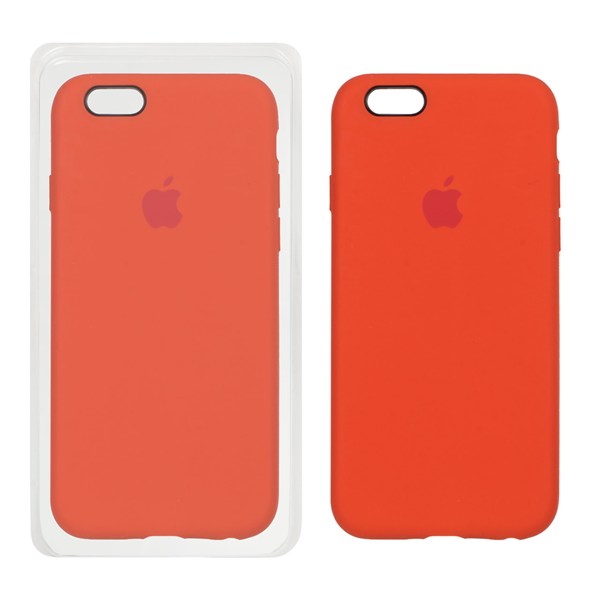 قاب سیلیکونی پاک کنی اورجینال Apple iPhone 6 / iPhone 6s - نارنجی تیره (پک اصلی)