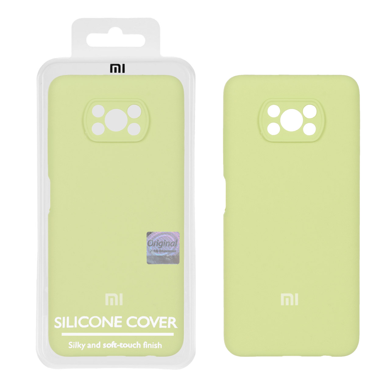 قاب سیلیکونی پاک کنی اورجینال درجه یک Xiaomi Poco X3 / Poco X3 Pro / Poco X3 NFC - سبز مغز پسته ای (پک دار)