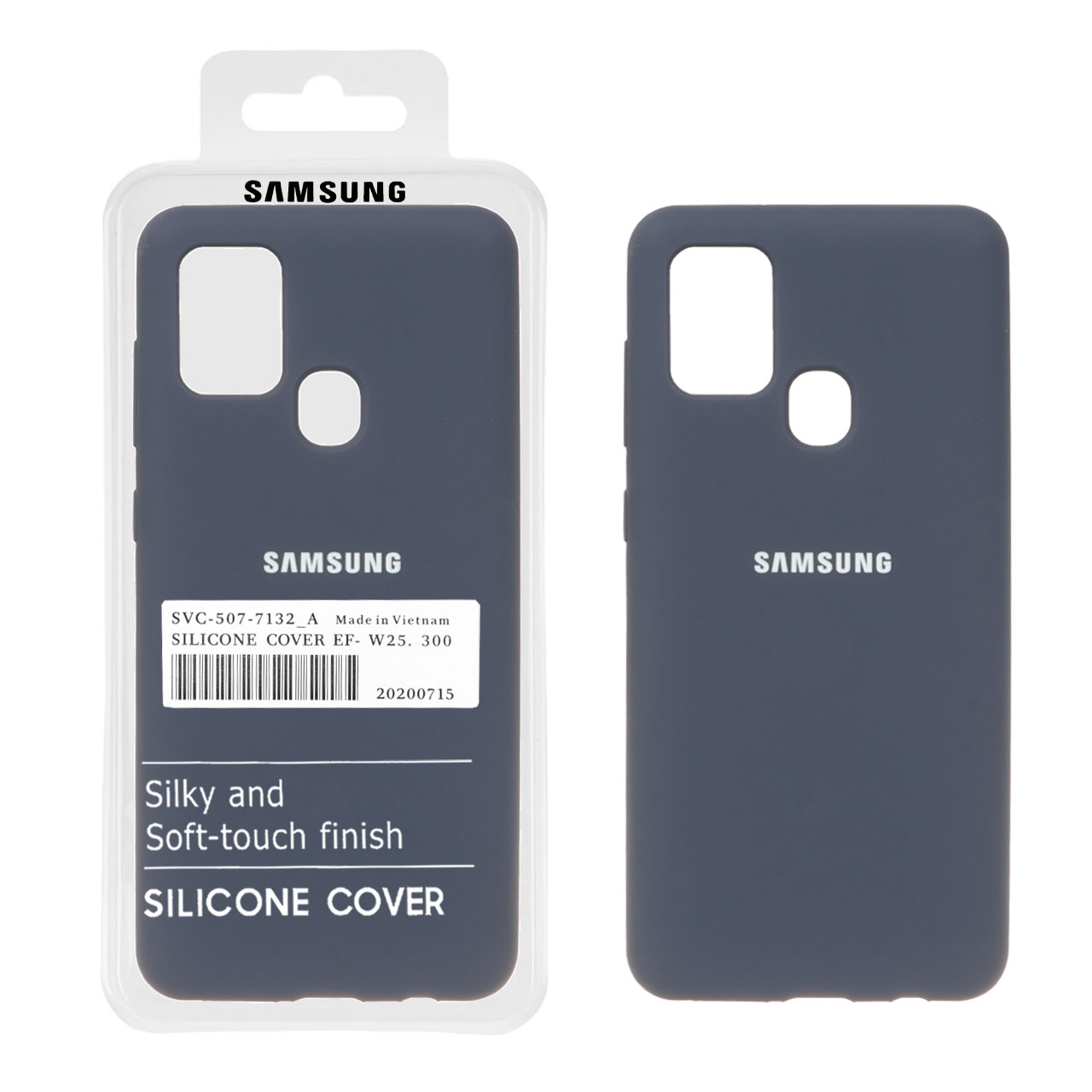 قاب سیلیکونی پاک کنی اورجینال درجه یک Samsung Galaxy A21s - سرمه ای (پک دار)