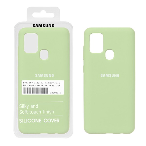 قاب سیلیکونی پاک کنی اورجینال درجه یک Samsung Galaxy A21s - سبز مغز پسته ای (پک دار)
