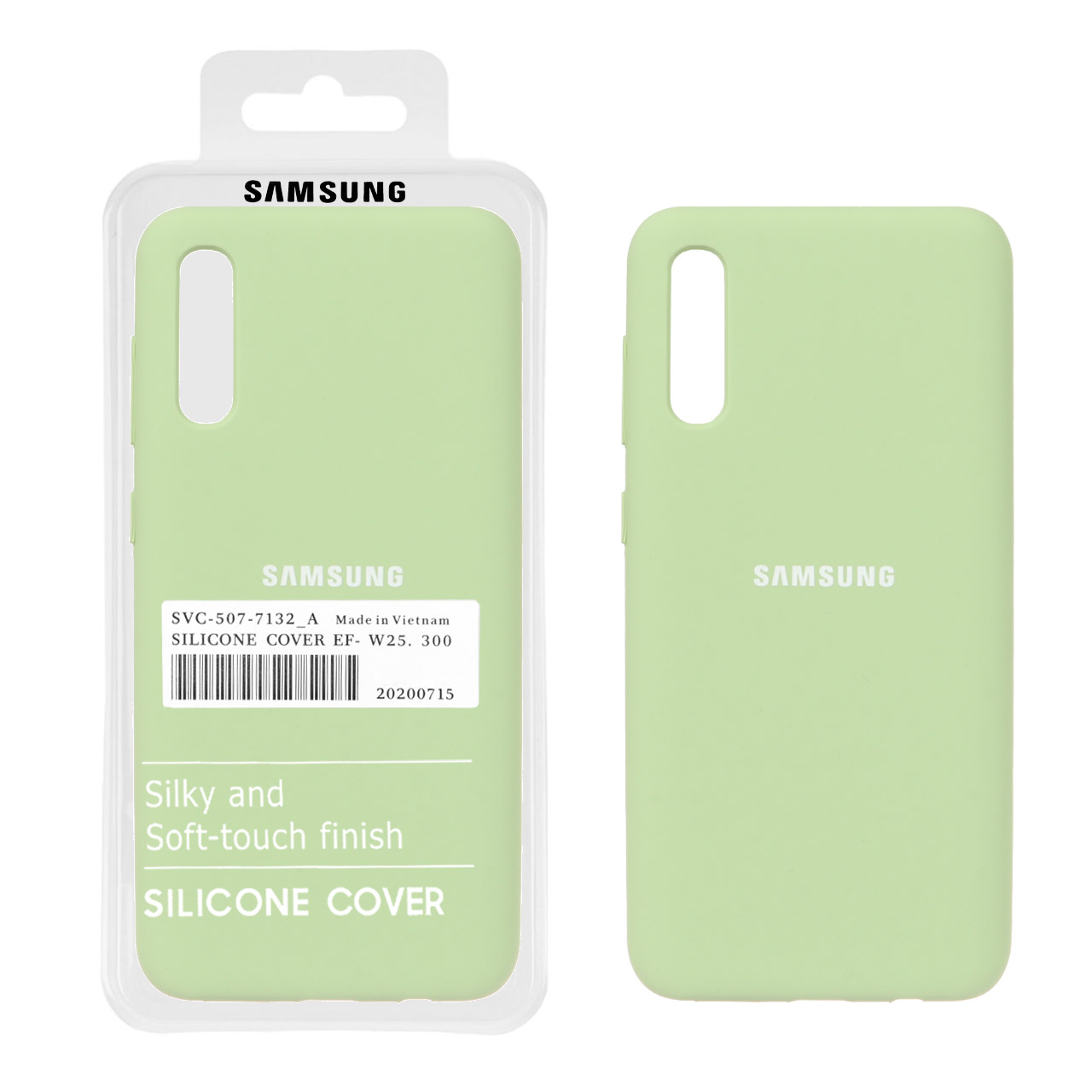 قاب سیلیکونی پاک کنی اورجینال درجه یک Samsung Galaxy A50 / A50s / A30s - سبز مغز پسته ای (پک دار)